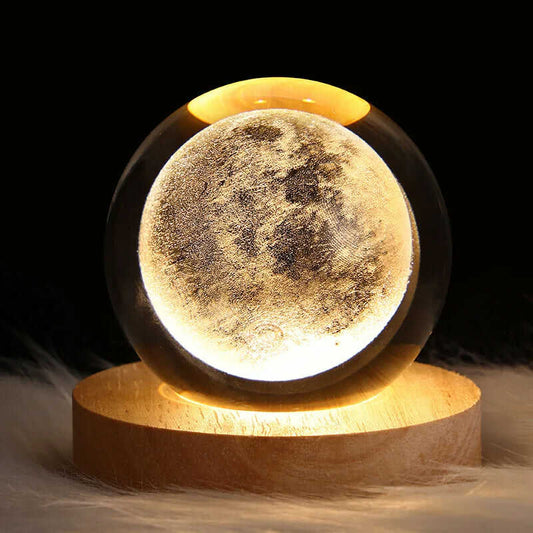 Lampara Luna Llena 3D Flotante